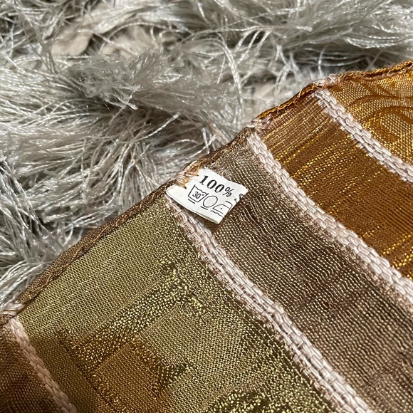 FENDI - Silk Brown Scarf - Picture 6 of 6